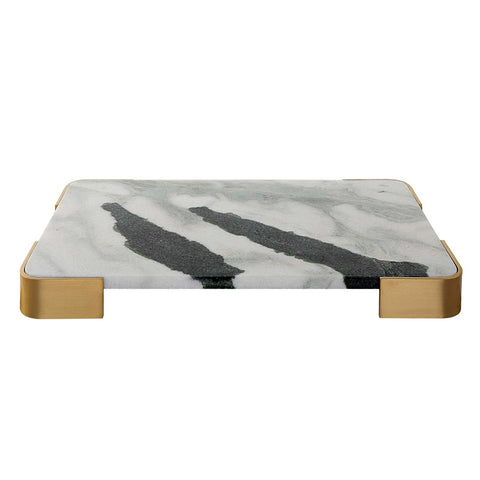 ELEVATED TRAY/PLATEAU - PANDA MARBLE MEDIUM