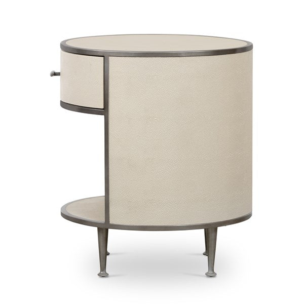 SHAGREEN ROUND NIGHTSTAND