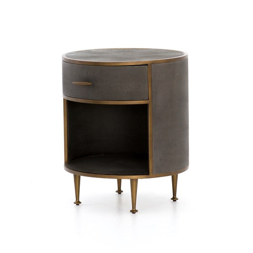 SHAGREEN ROUND NIGHTSTAND