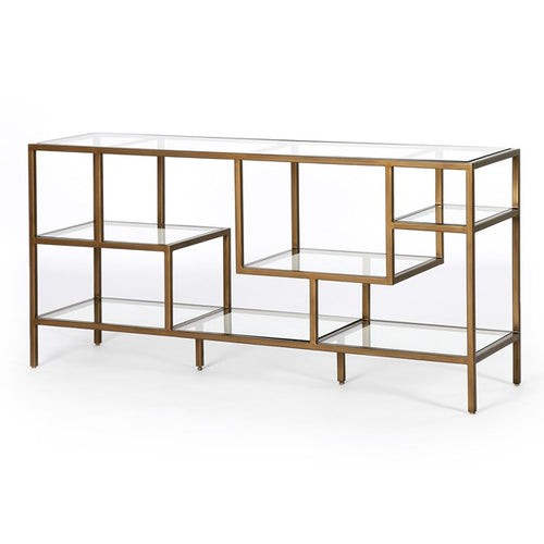 HELENA MEDIA CONSOLE-ANTIQUE BRASS