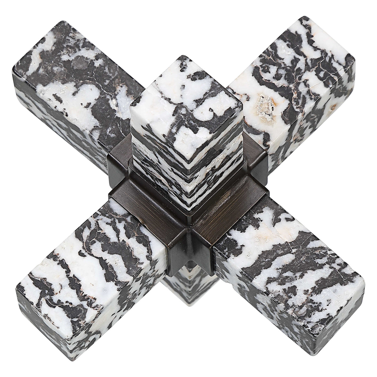 DOUBLE CROSS SCULPTURE, ZEBRA STONE